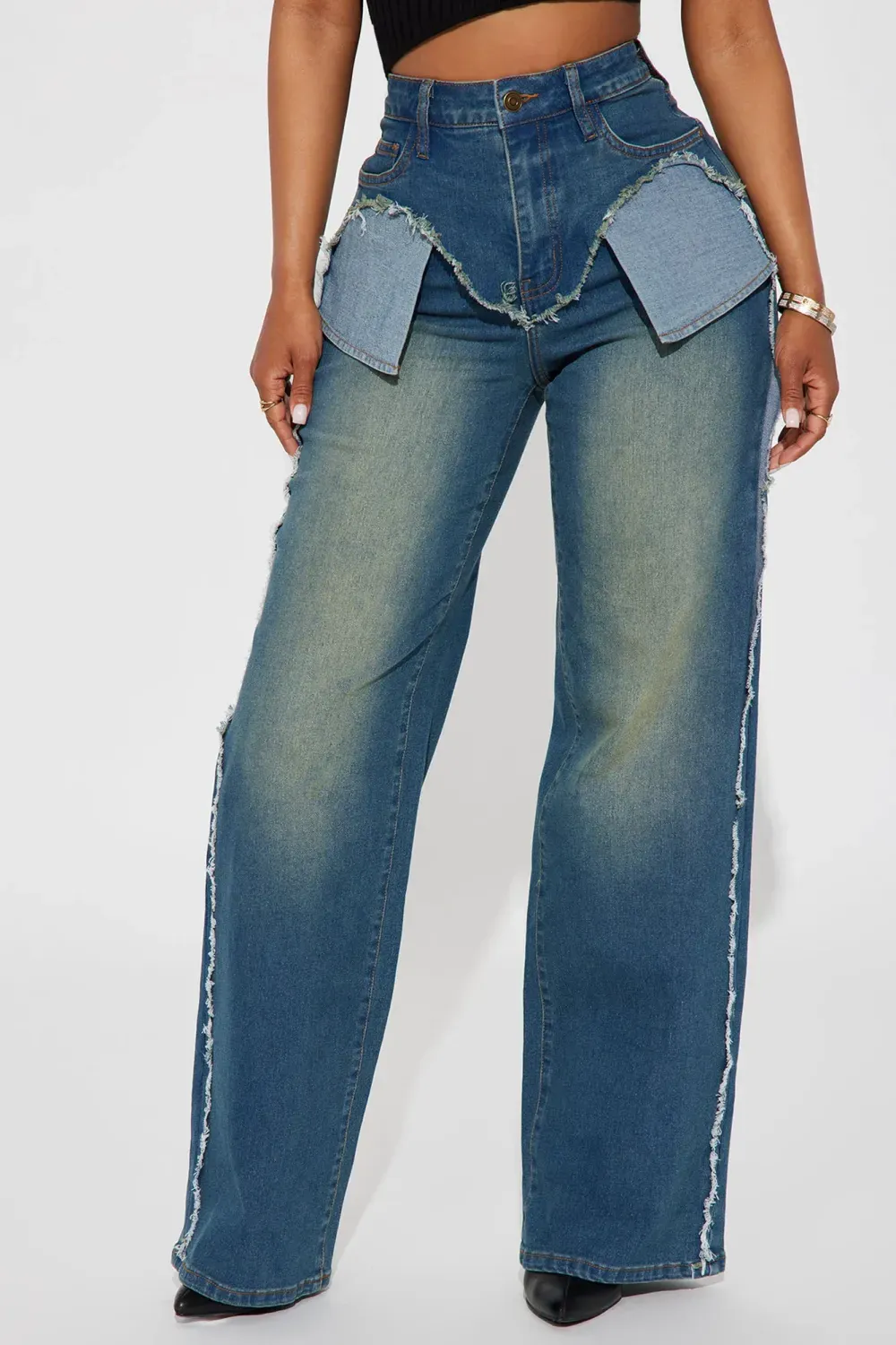 Conflict Of Interest Stretch Straight Leg Jeans - Medium Wash