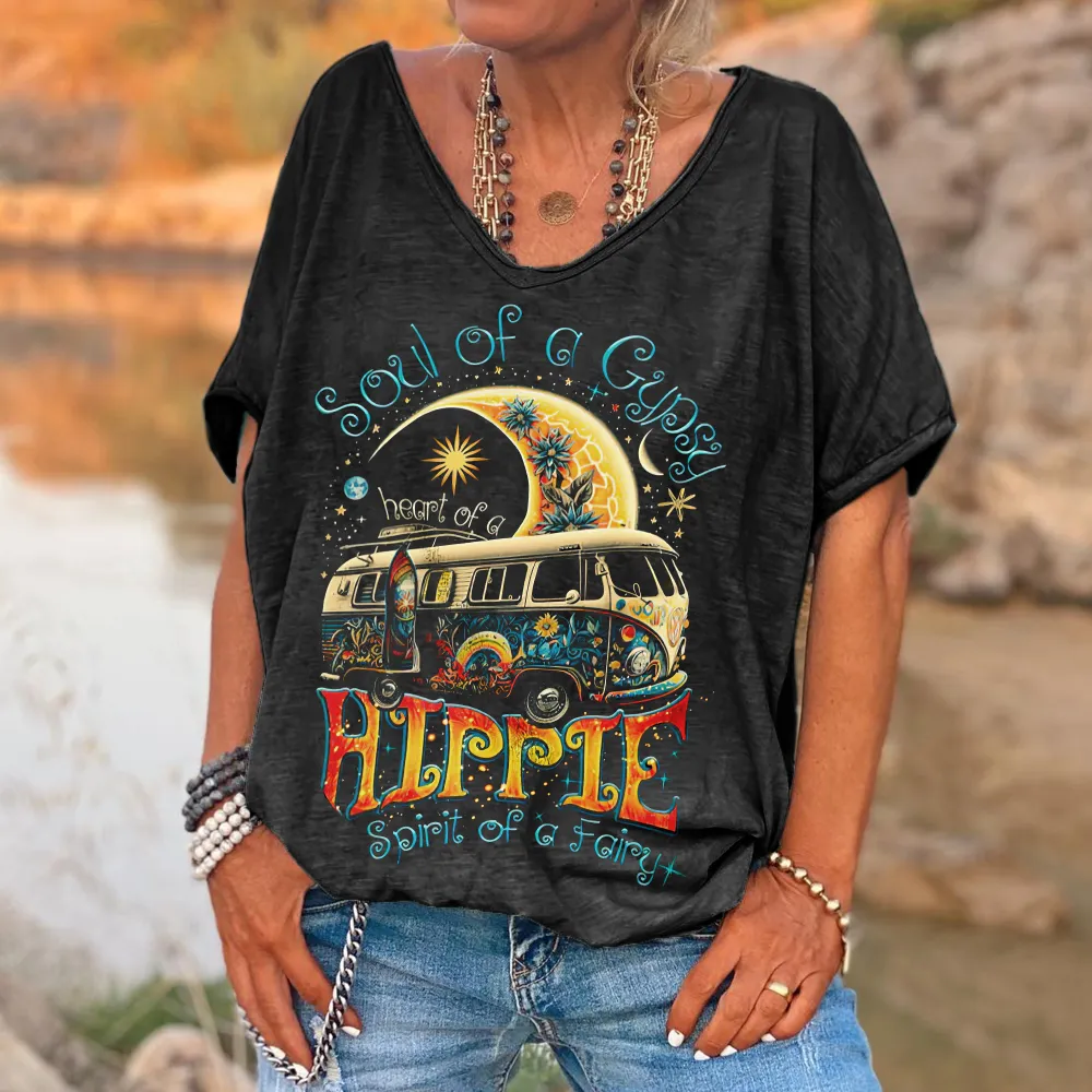 Soul Of A Gypsy Hippie Print Women's T-shirt