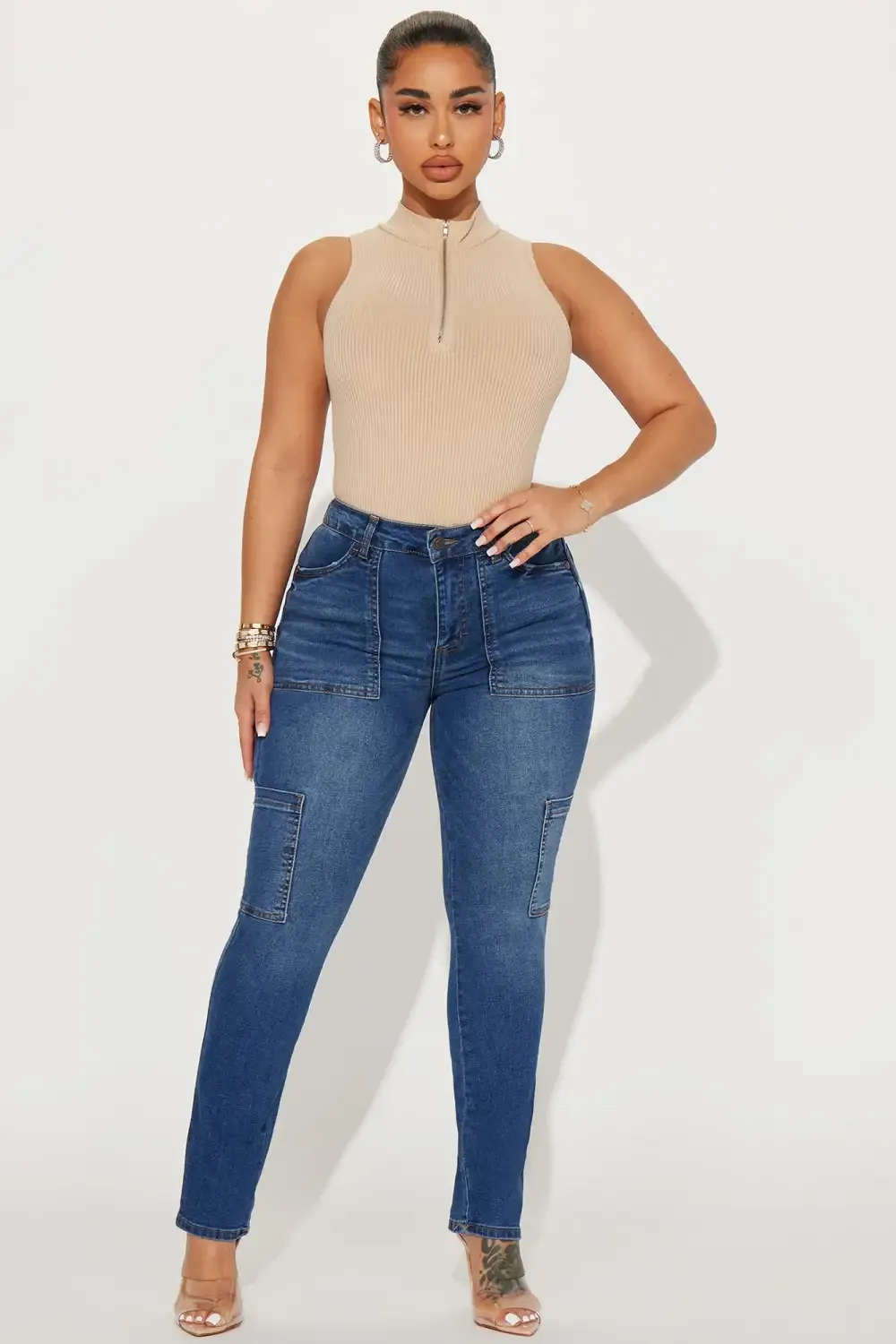 Stay In Your Lane Skinny Jeans - Medium Wash