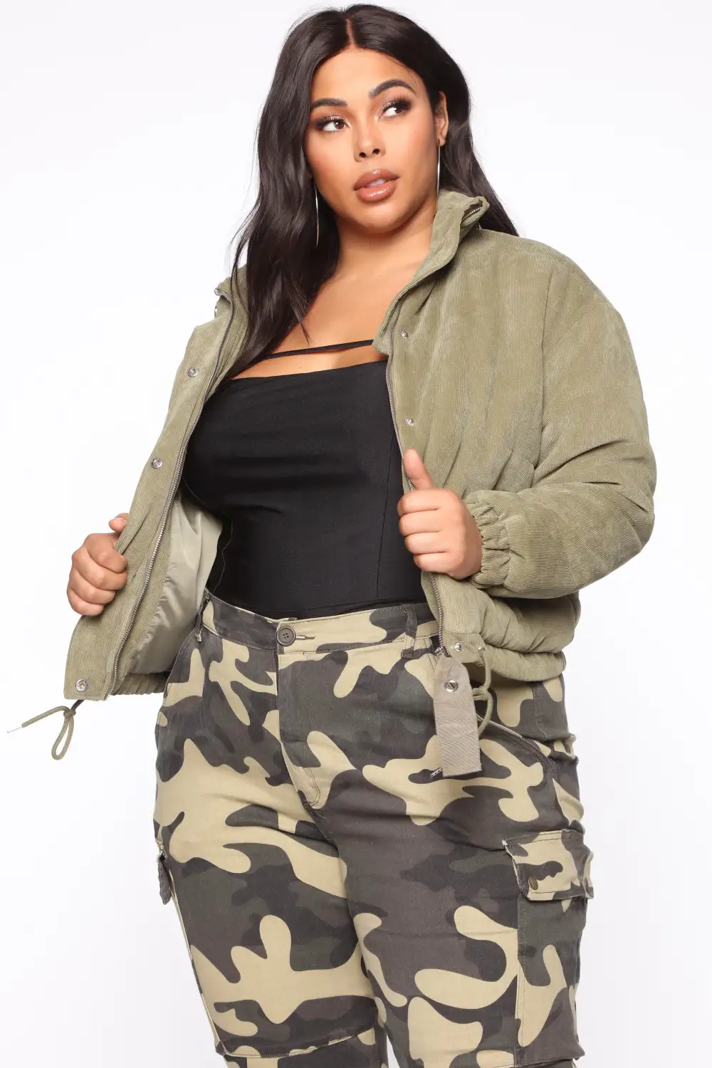 Cover Your Tracks Puffer Jacket - Sage