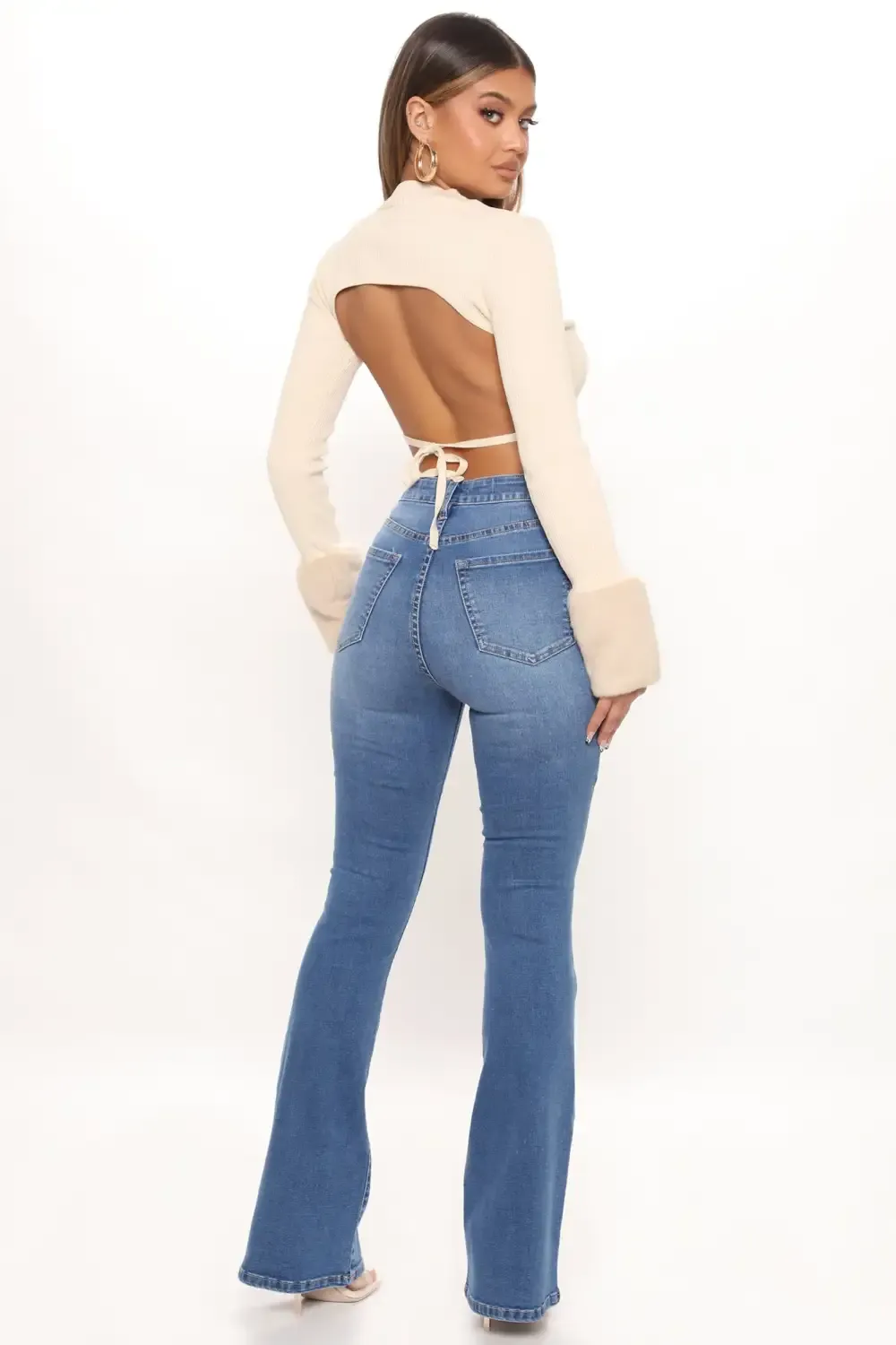 Affair Of The Flare Stretch Jeans - Medium Blue Wash