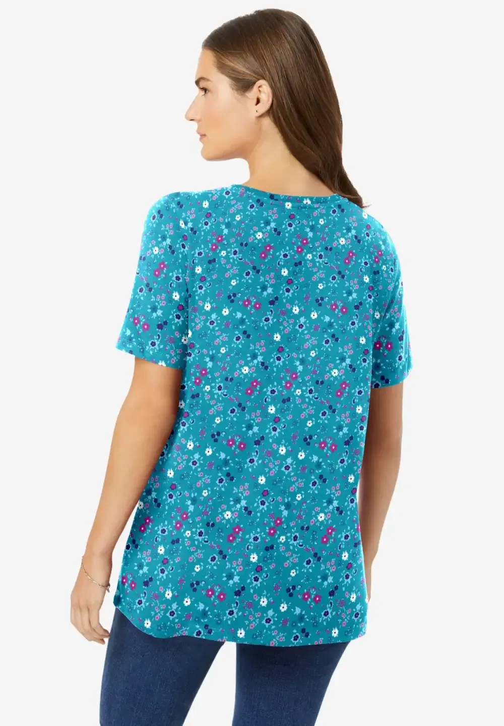 Perfect Printed Short-Sleeve Crewneck Tee