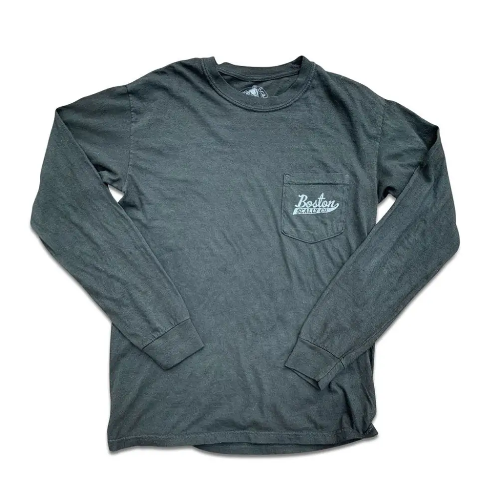 Boston Scally The Captain Long Sleeve Pocket Tee - Black Pearl
