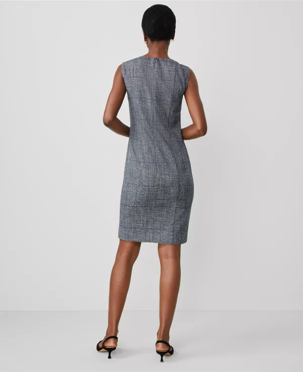 The Square Neck Sheath Dress in Plaid