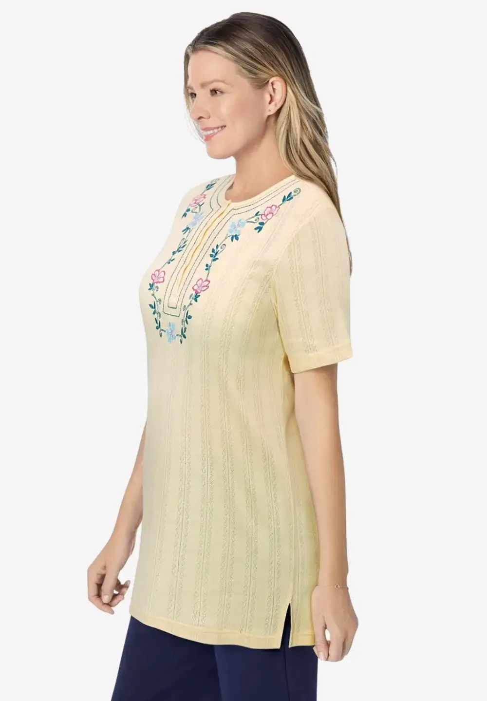 7-Day Embroidered Pointelle Tunic