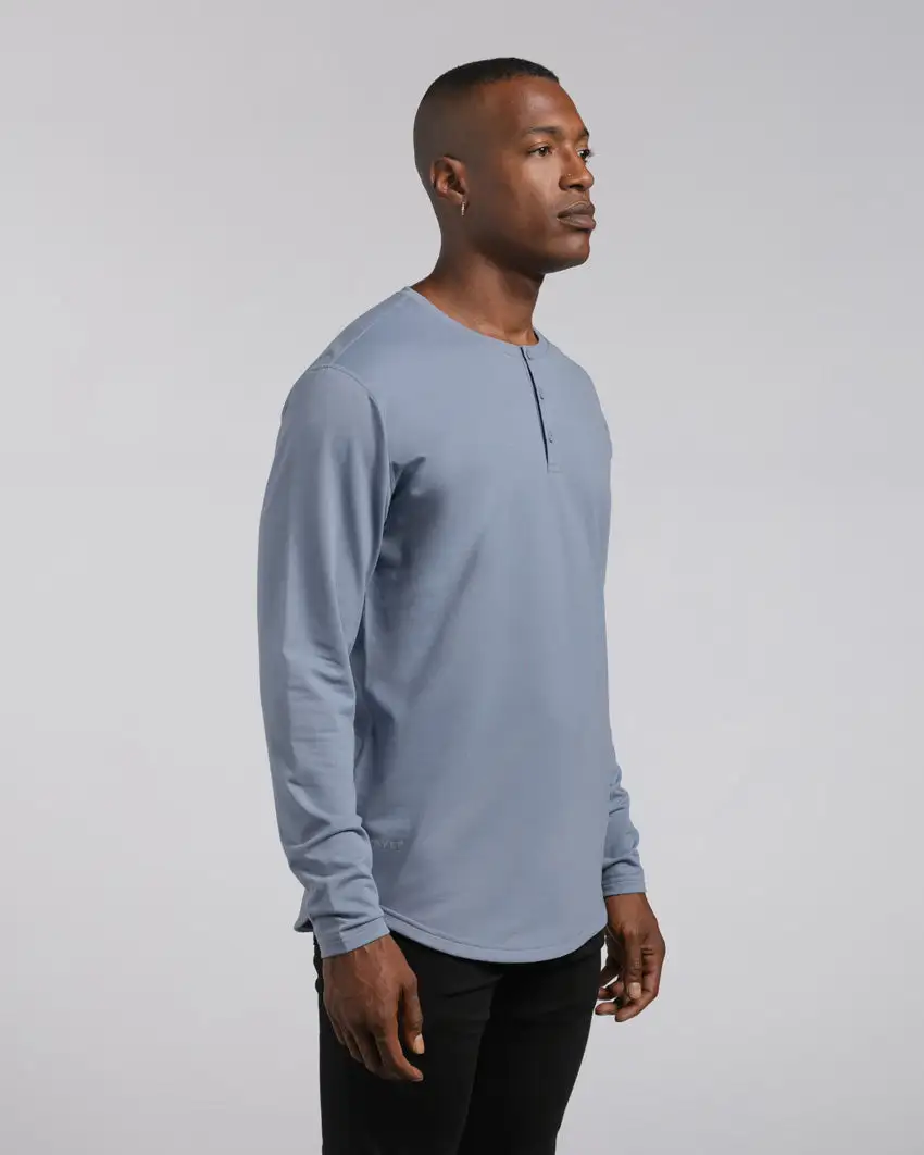 Henley Drop-Cut Long Sleeve: Lux