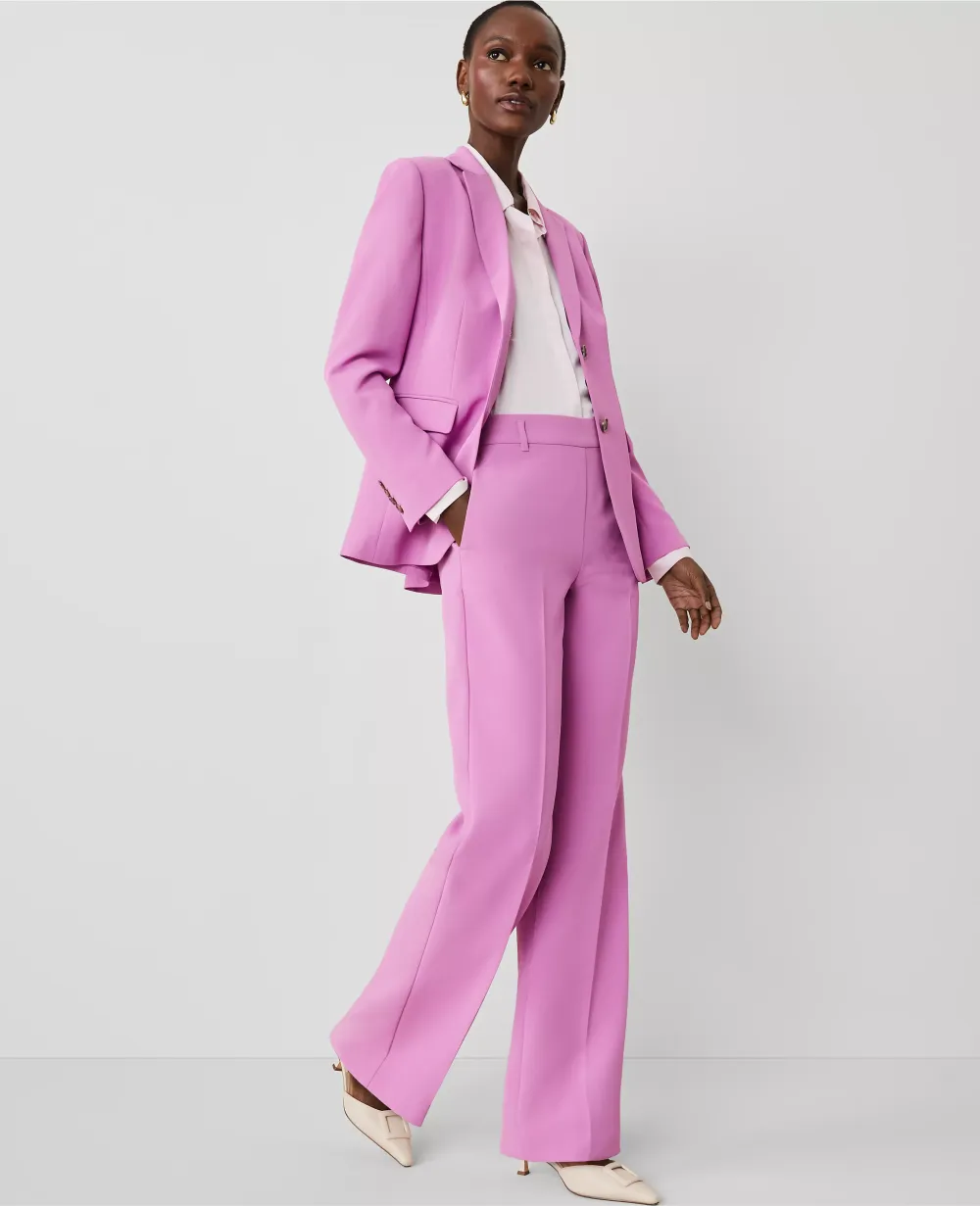 The Side-Zip Straight Pant in Fluid Crepe