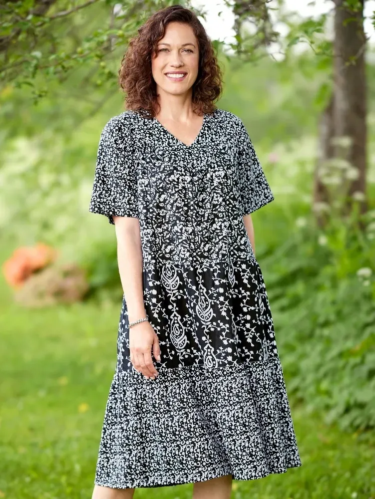 Flutter Sleeve Tiered Muumuu With Pockets