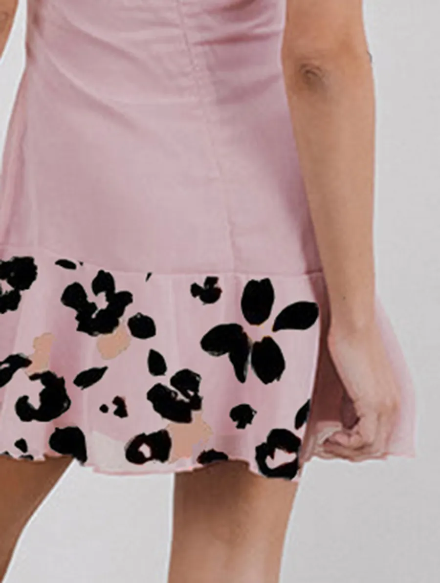 Mini Dress In Chiffon Peony