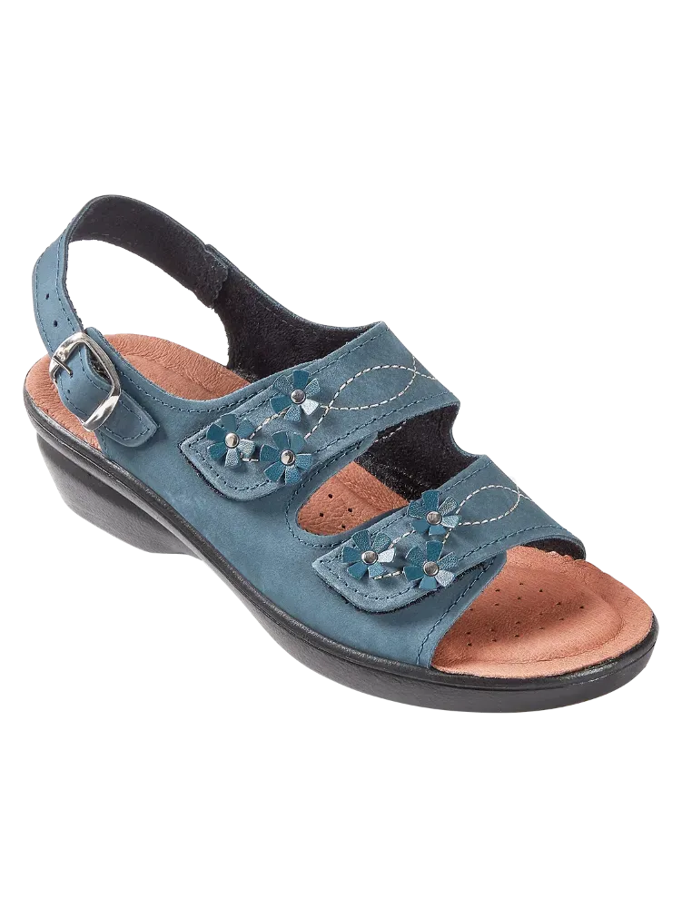 Women's Beautiful Blossoms Adjustable Leather Sandals