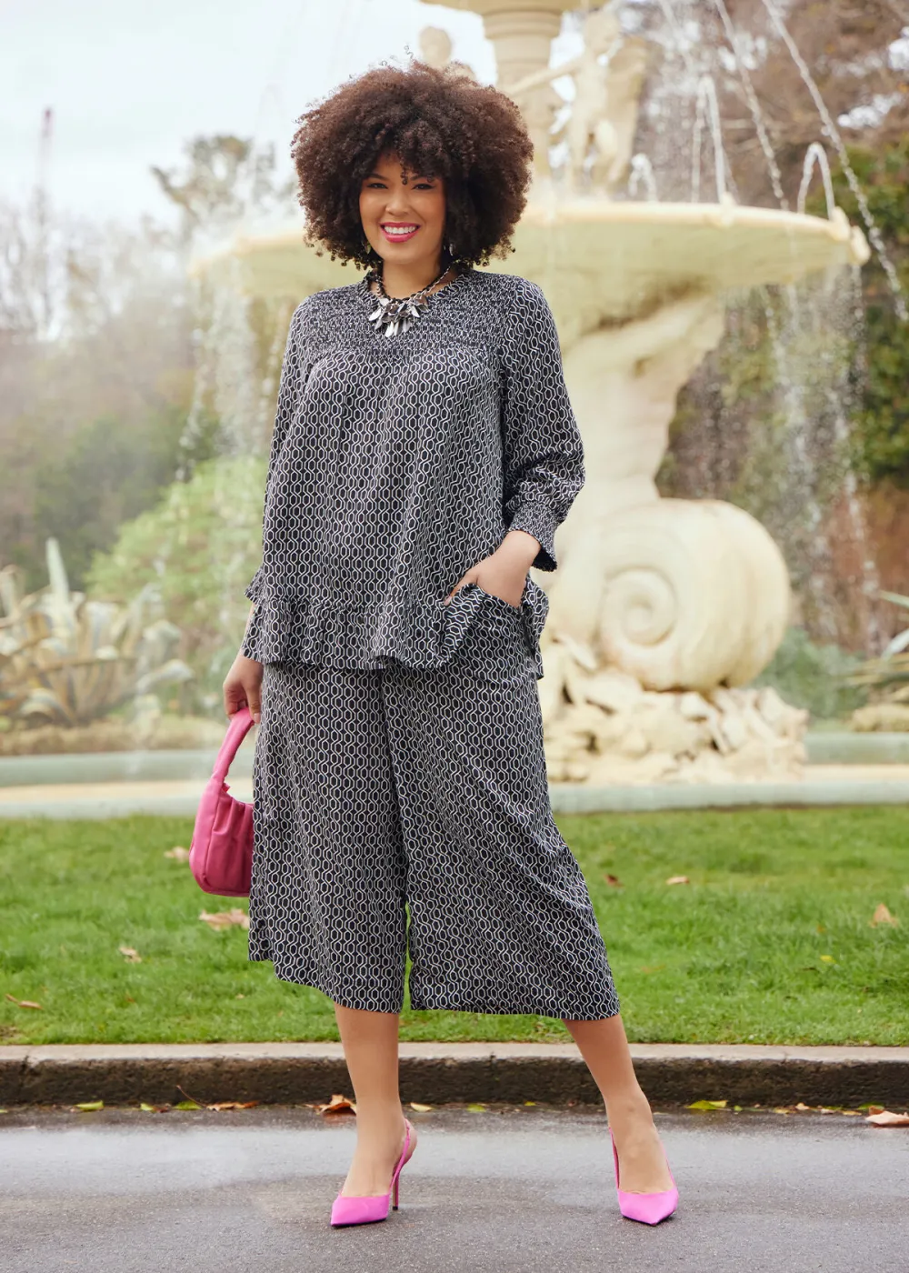 Natural Geo Crop Pant