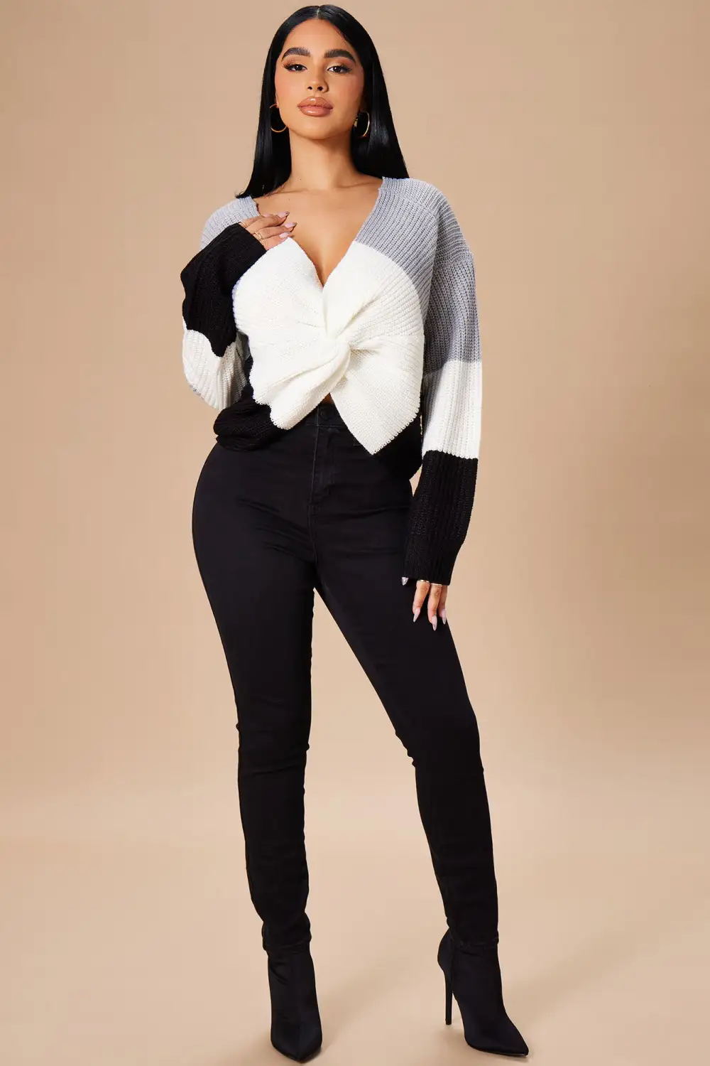Just A Little Twisted Sweater - Black