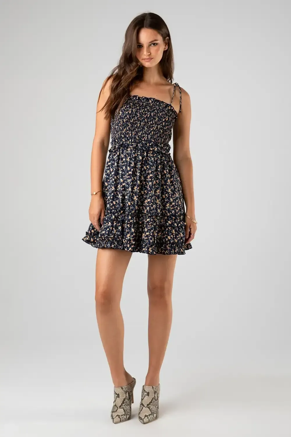 Smock Printed Mini Dress
