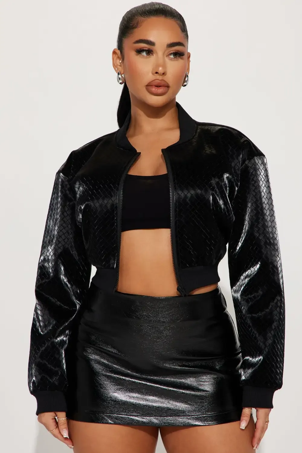 Got High Standards Cropped Jacket - Black