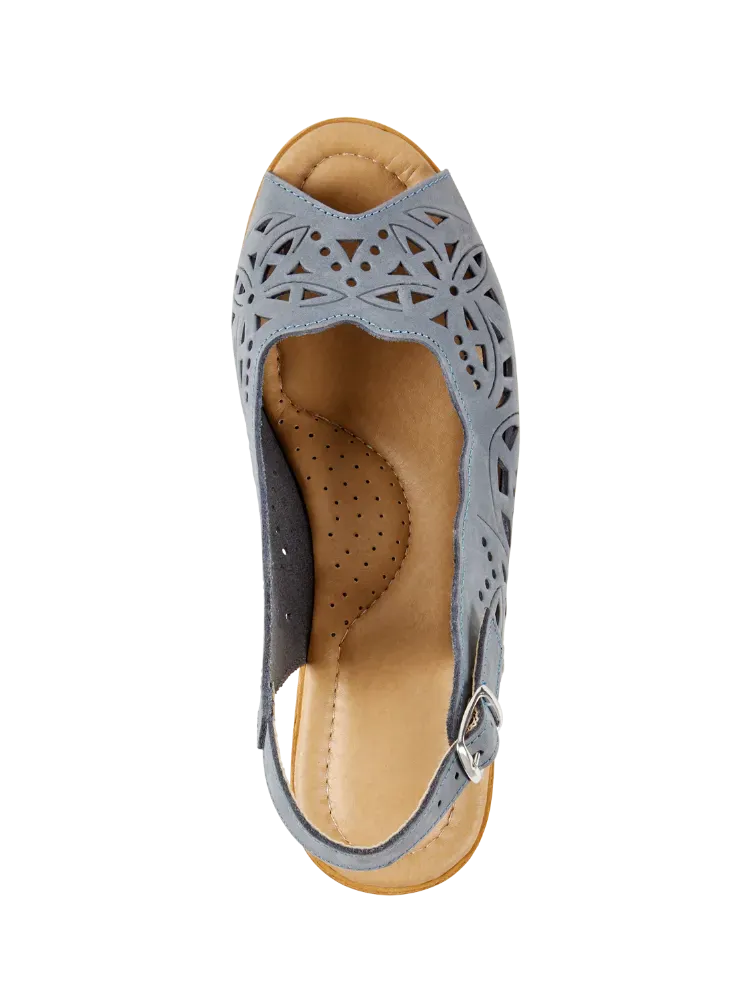 Women's Leather Cutwork Slingbacks