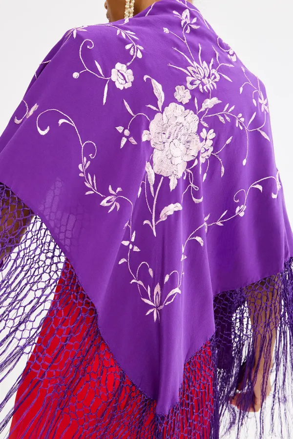 Purple Women's Printed Shawl