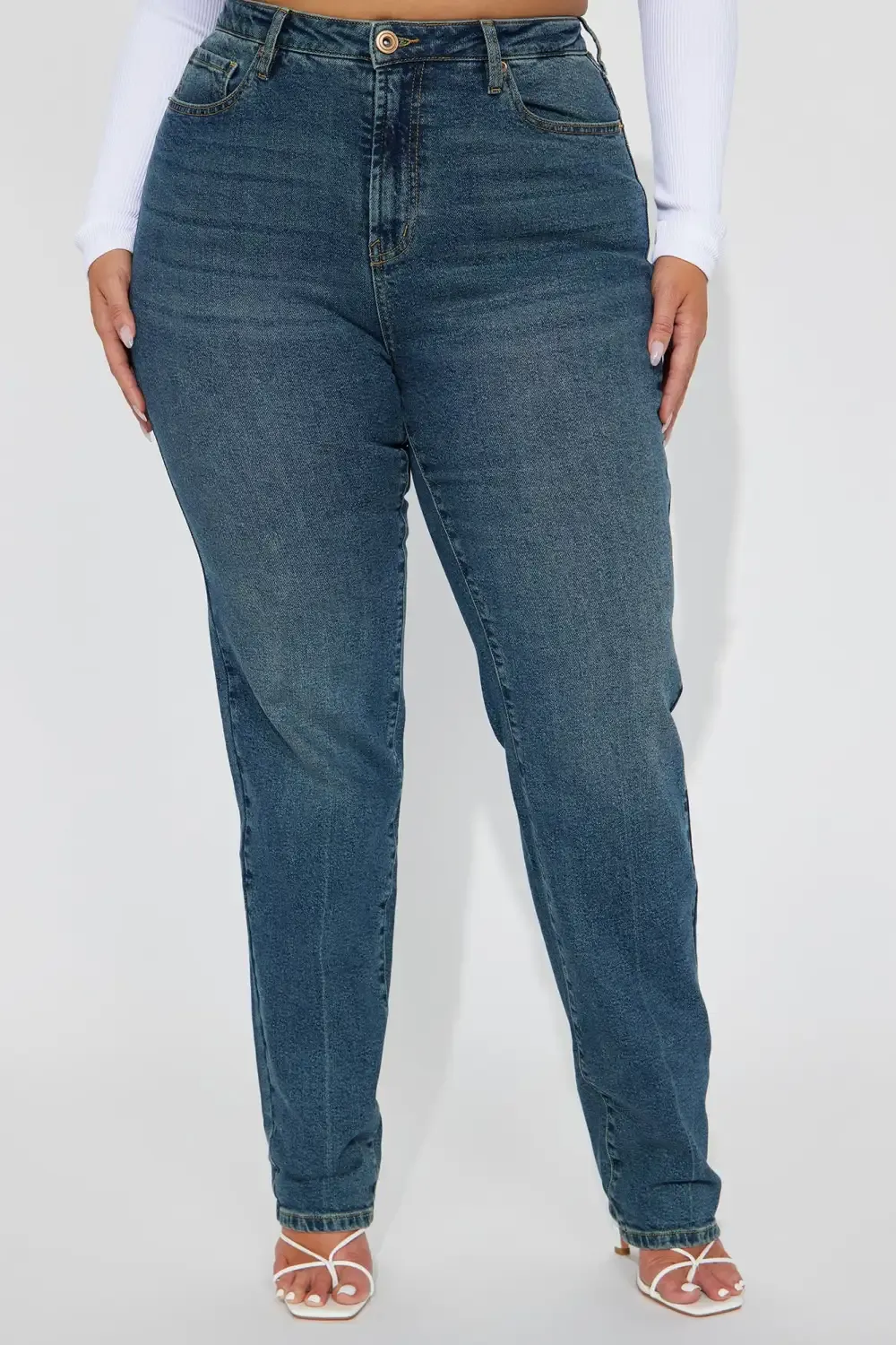 Second Chance Slim Straight Low Stretch Jeans - Medium Wash