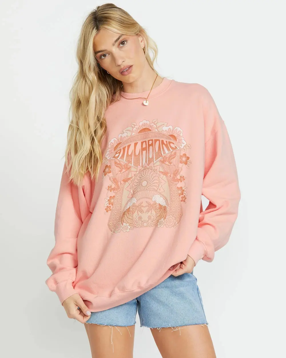 Ride In Crew Sweatshirt - Peach Kiss