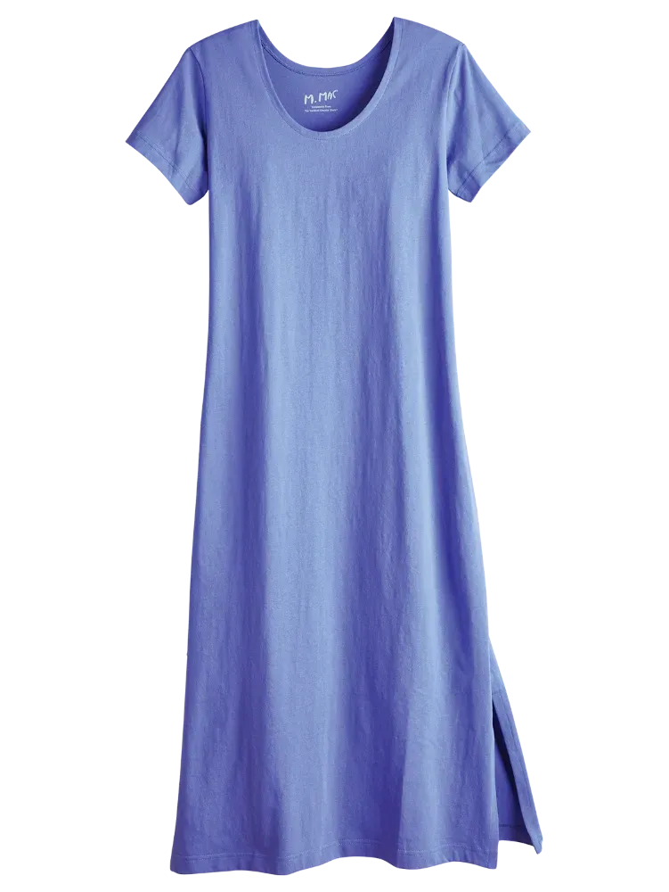 M.MAC Solid Color Cotton Knit Ankle-Length Dress