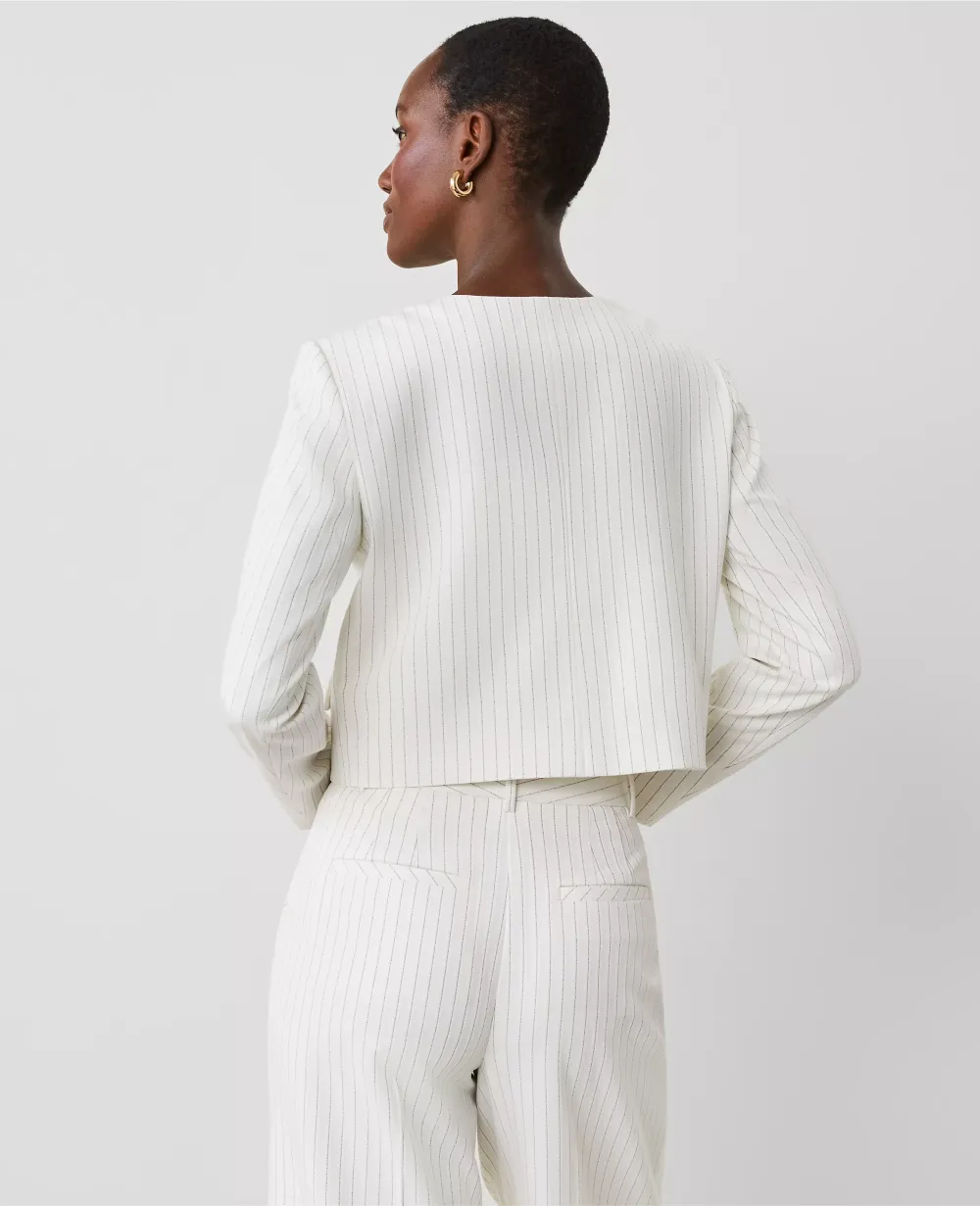 Pinstripe Crew Neck Jacket