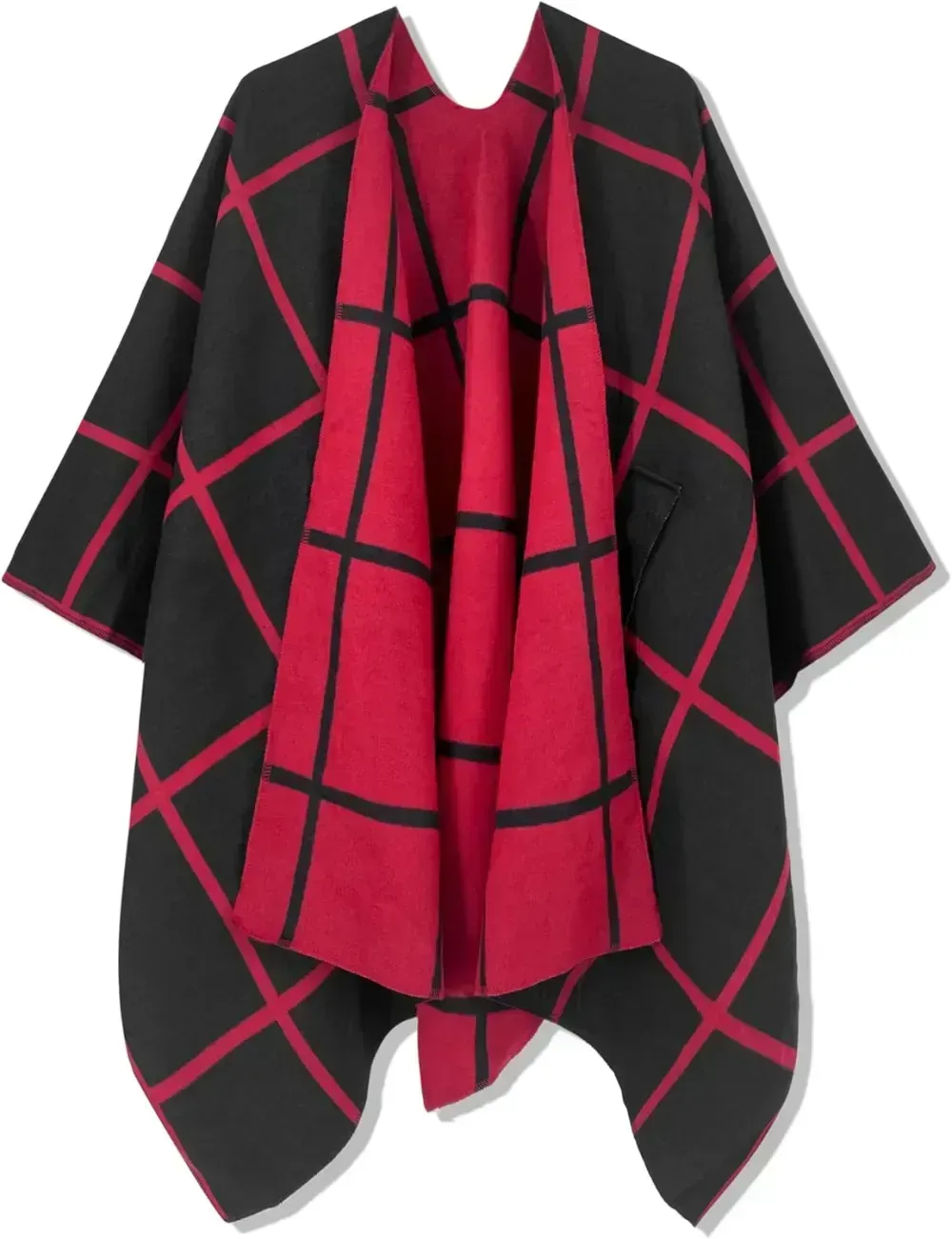 Women's Shawl Wrap Poncho Ruana Cape Open Front Cardigan Shawls for Fall Winter