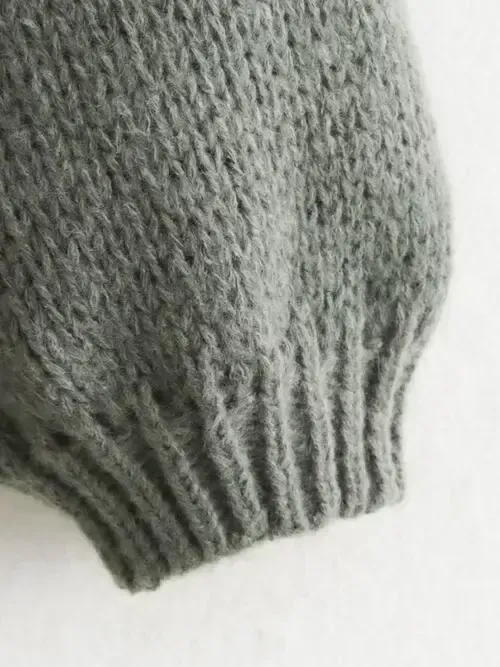 Exposed Seam Round Neck Long Sleeve Sweater AC