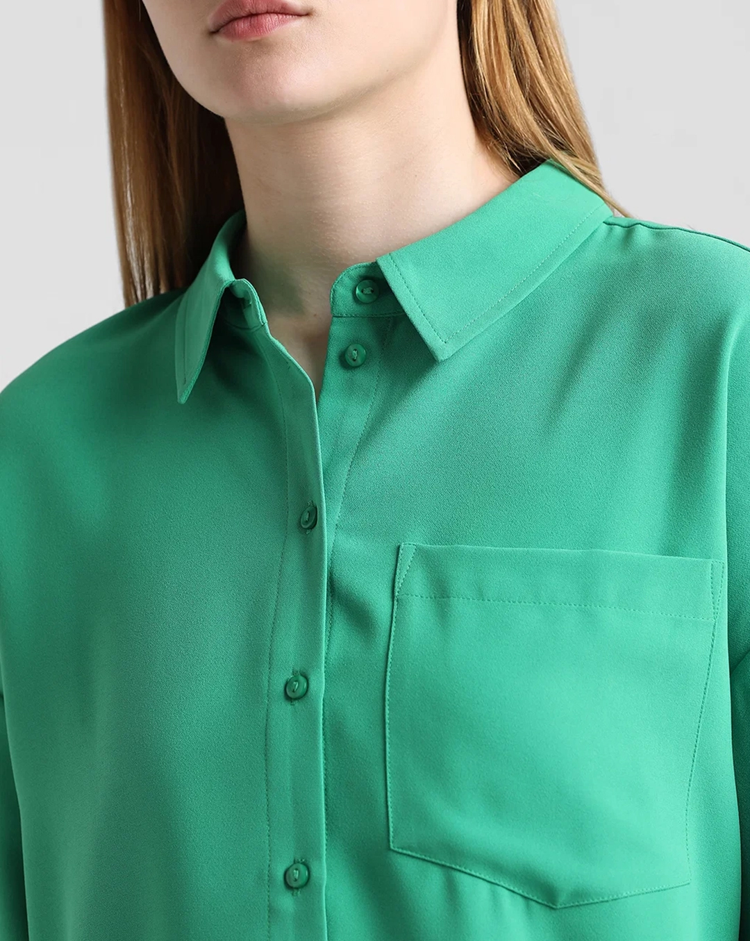Green Embroidered Long Sleeve Shirt
