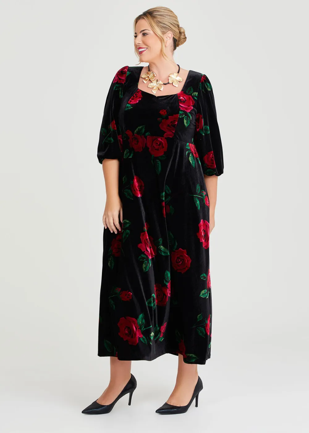 Rose Velvet Event Dress
