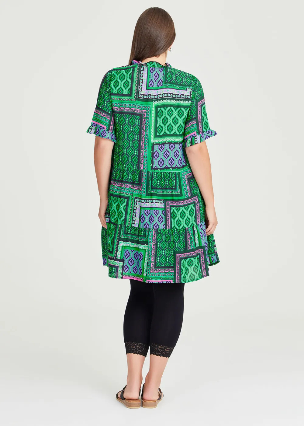 Tile Print Natural Tier Tunic