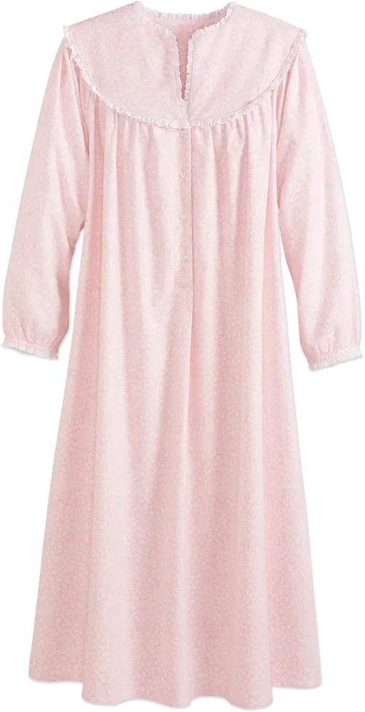 Lanz Vintage Floral Flannel Nightgown