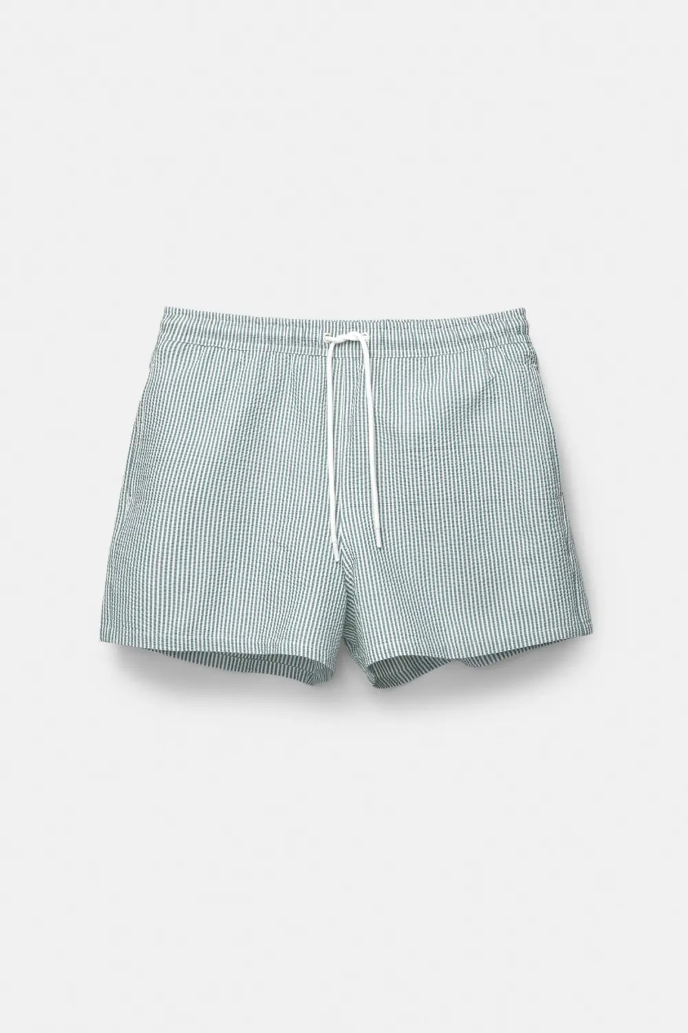 Striped seersucker swimming trunks