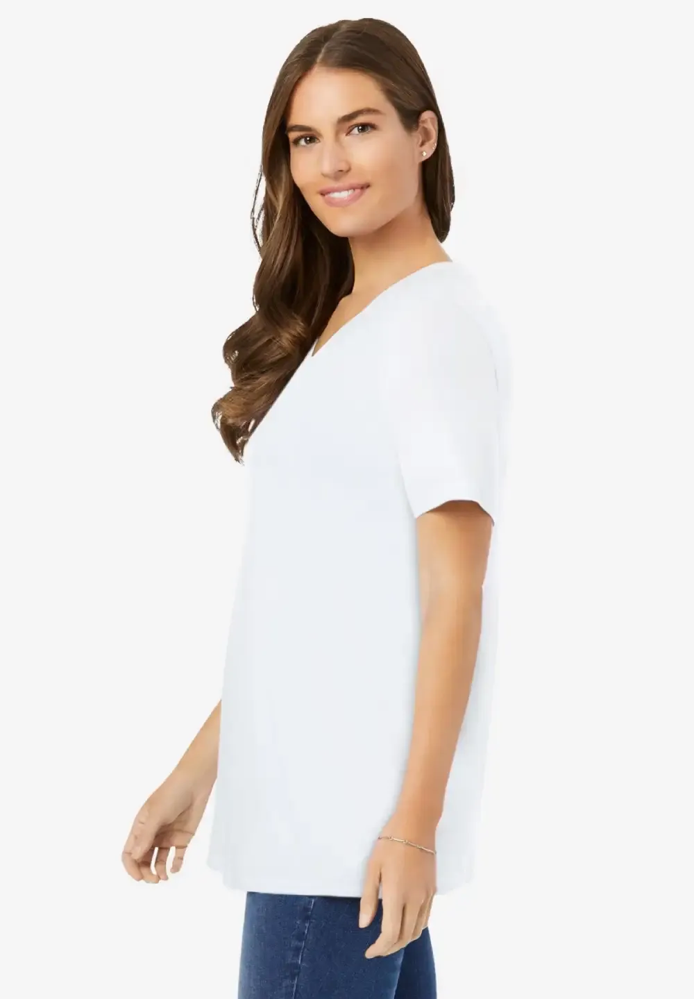 Perfect Short-Sleeve V-Neck Tee