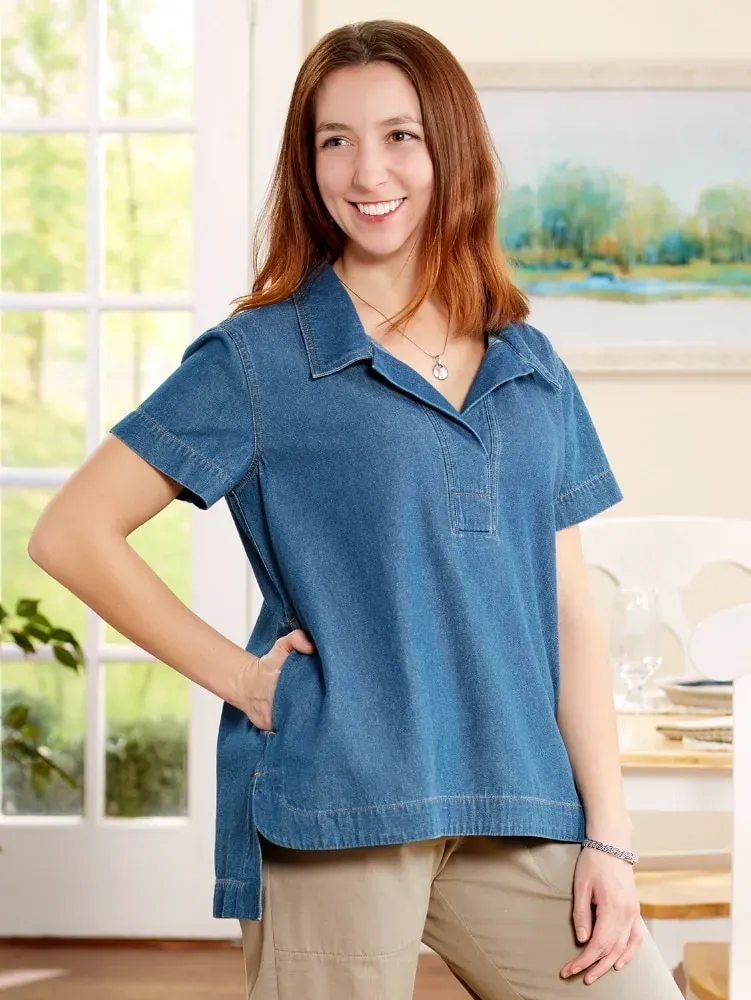 Women's Chambray Popover Tunic