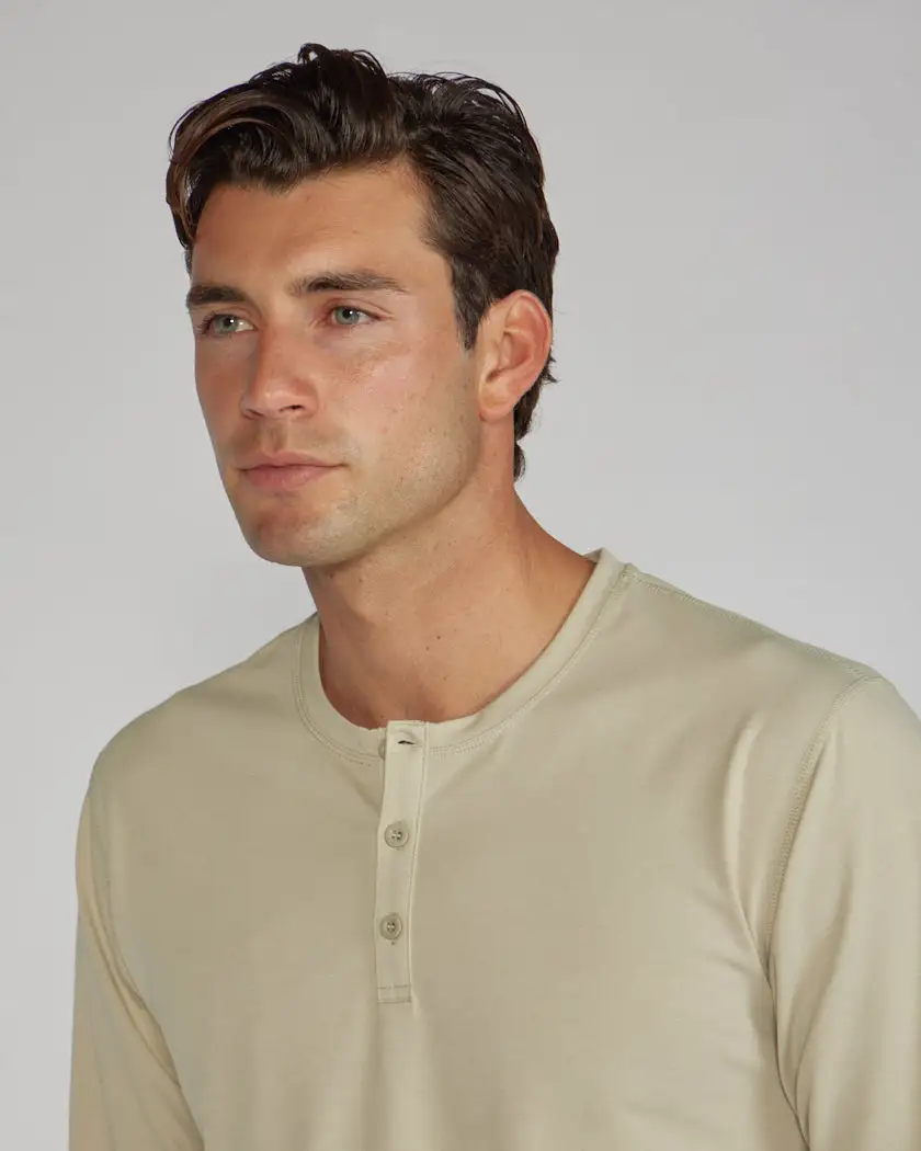 Henley Drop-Cut Long Sleeve: Bylt Signature