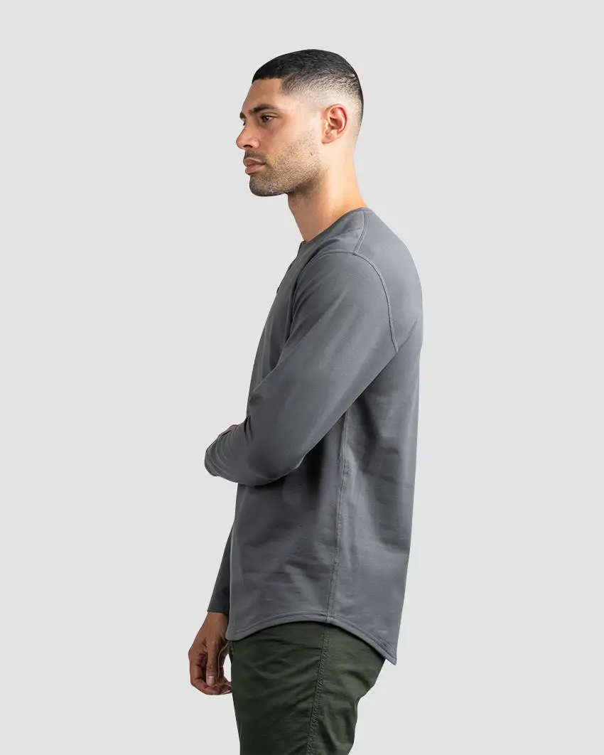 Henley Drop-Cut Long Sleeve: Lux