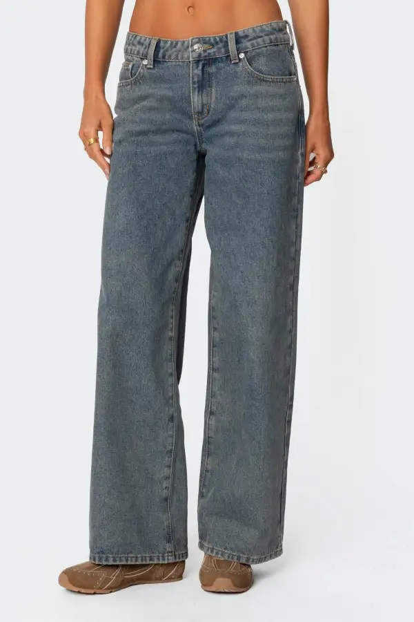 Leopard Heart Washed Jeans