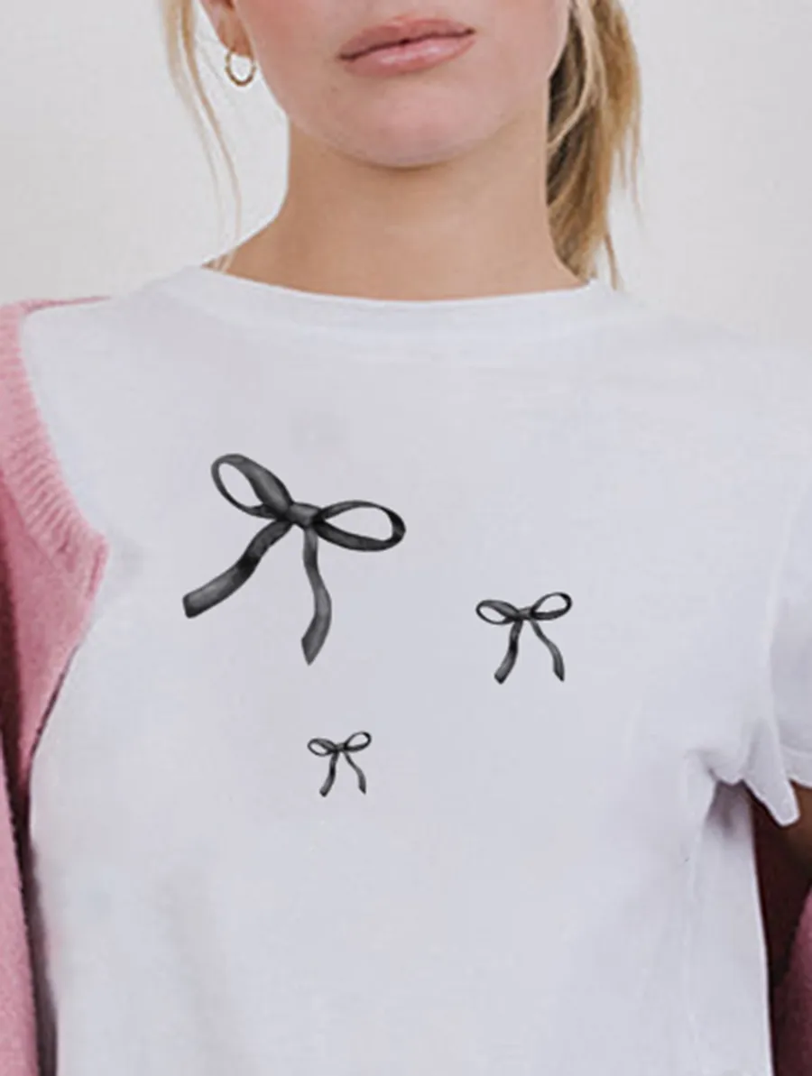 White Deer With Scarf Tee