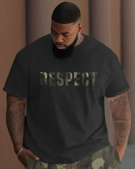 Men'S Large Respect Camouflage Street Hip-Hop Casual Two-Piece Set