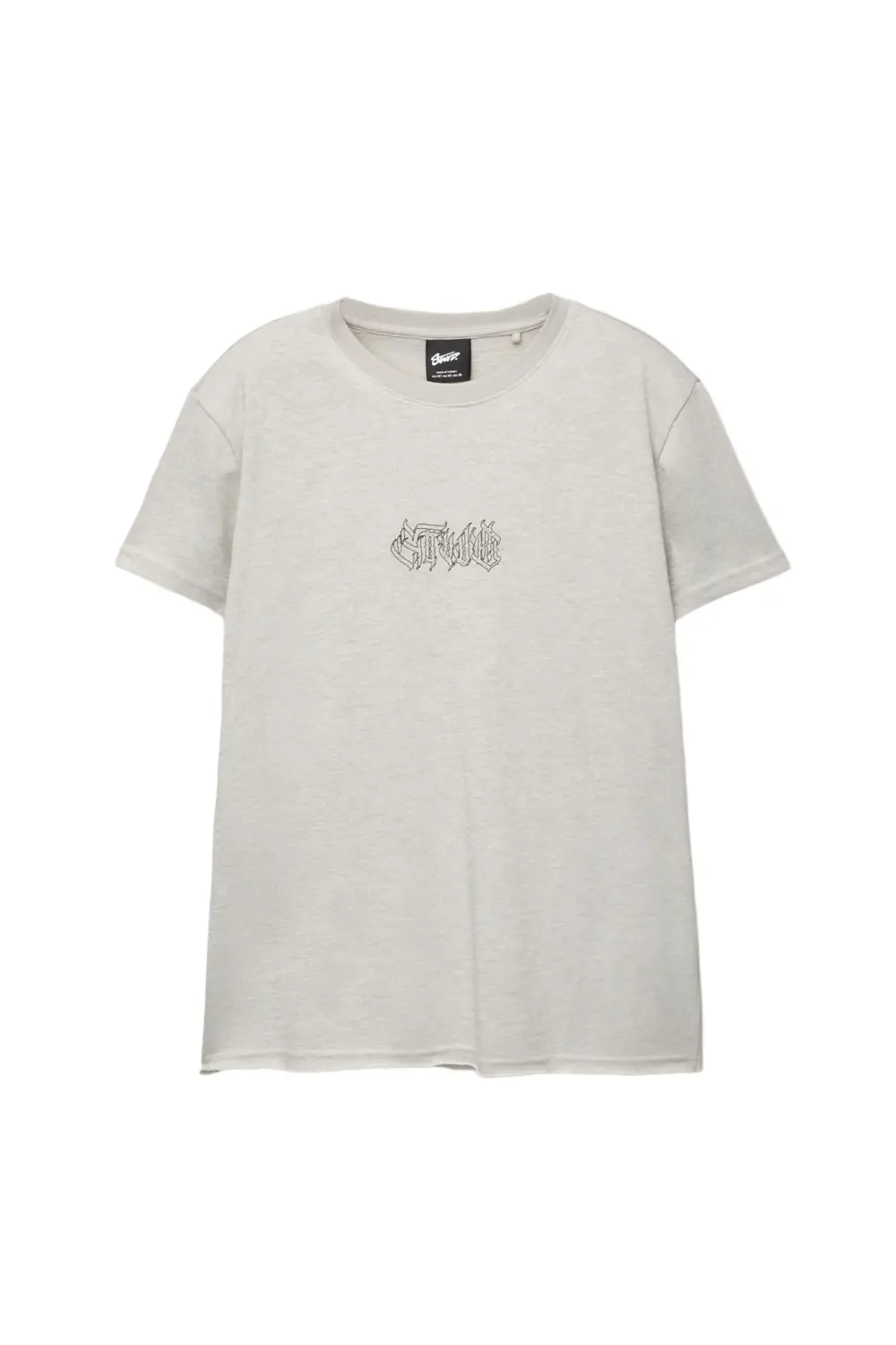 Slim fit cropped STWD T-shirt with gothic slogan