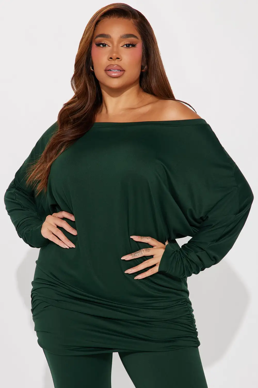 Camila Off Shoulder Legging Set - Hunter
