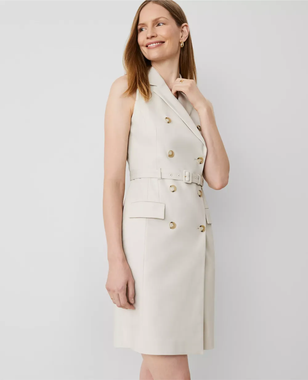 The Blazer Halter Dress in Stretch Cotton