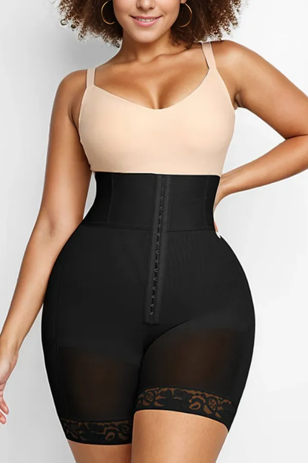 Black Boned Sculpt High Waist Shaper Shorts