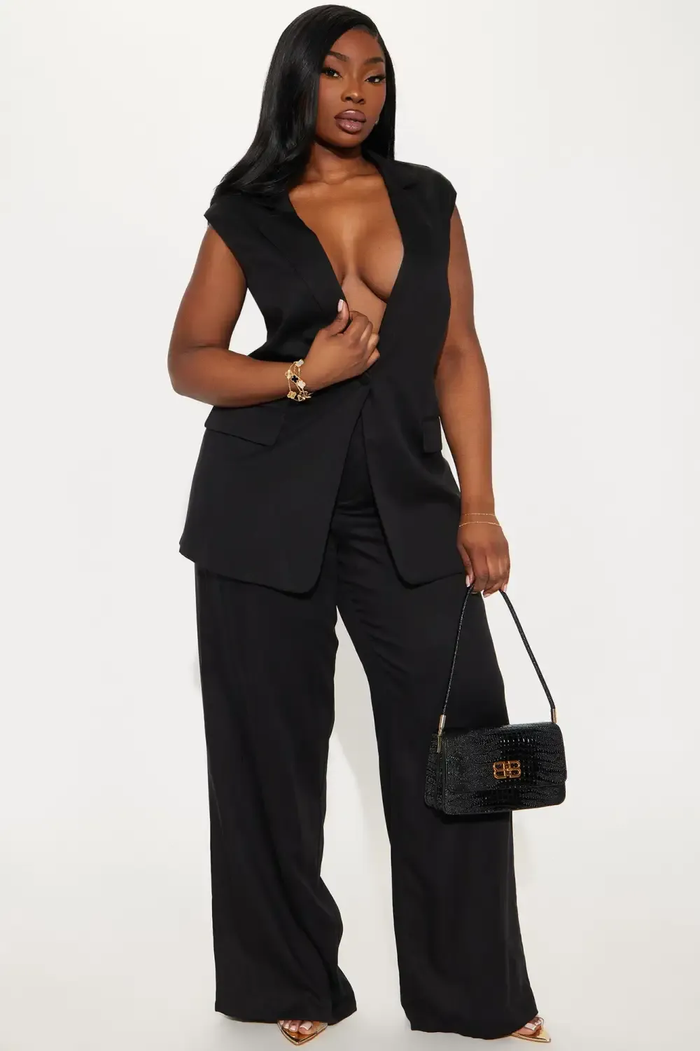 Next Level Wide Leg Trouser - Black