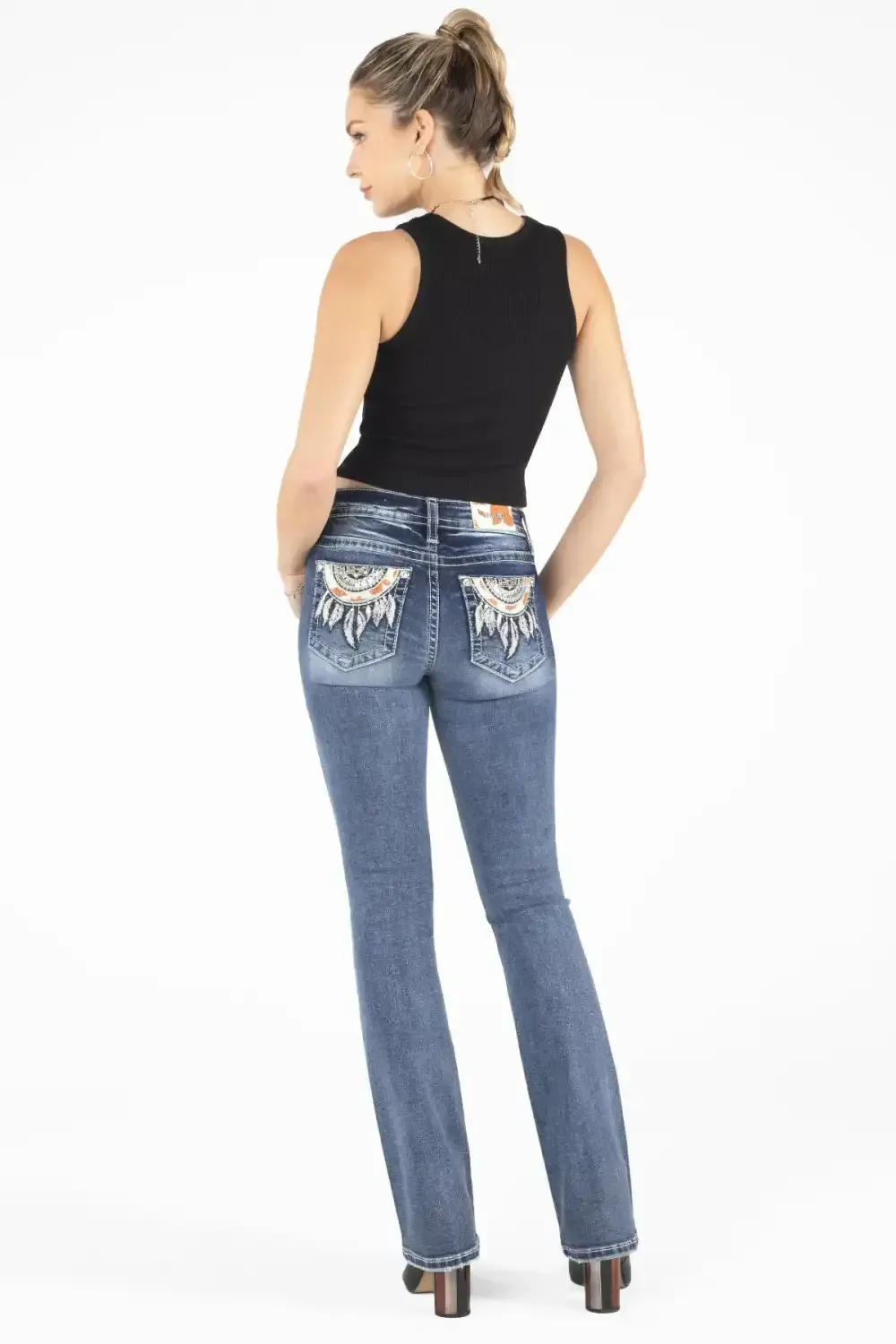Cow Printed Dreamcatcher Bootcut Jeans