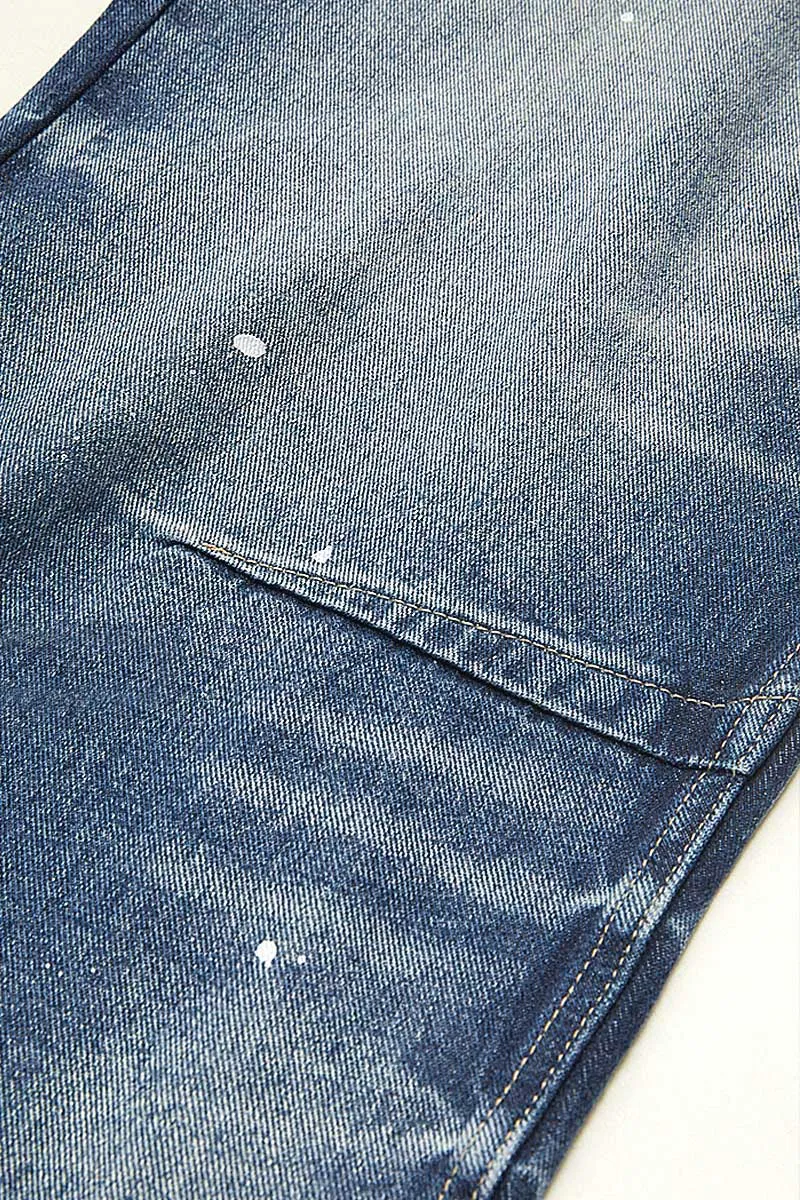 Drawstring Grommet Eyelet Mid Waist Barrel Jeans
