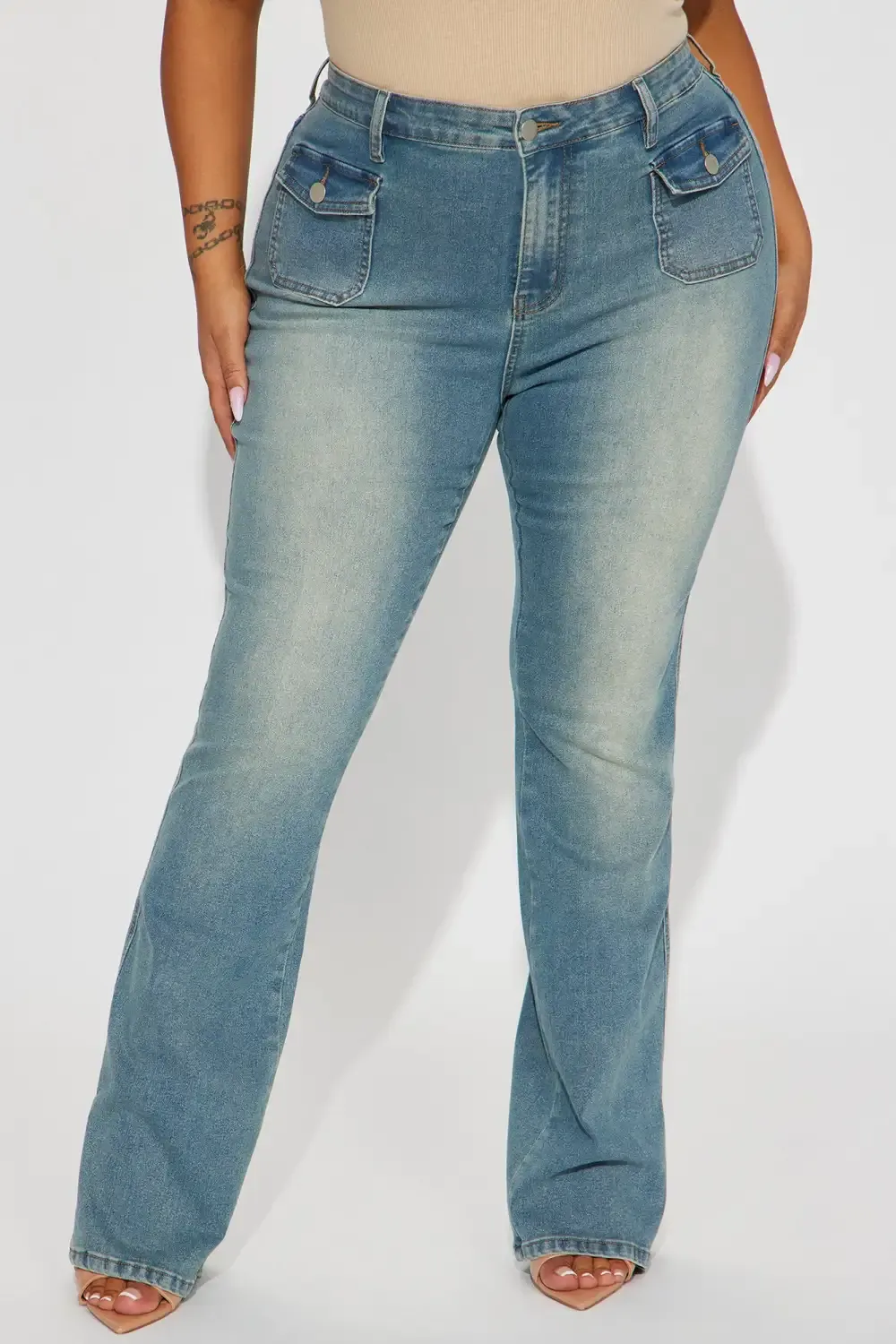 Desert State Y2K Tinted Stretch Bootcut Jeans - Vintage Wash