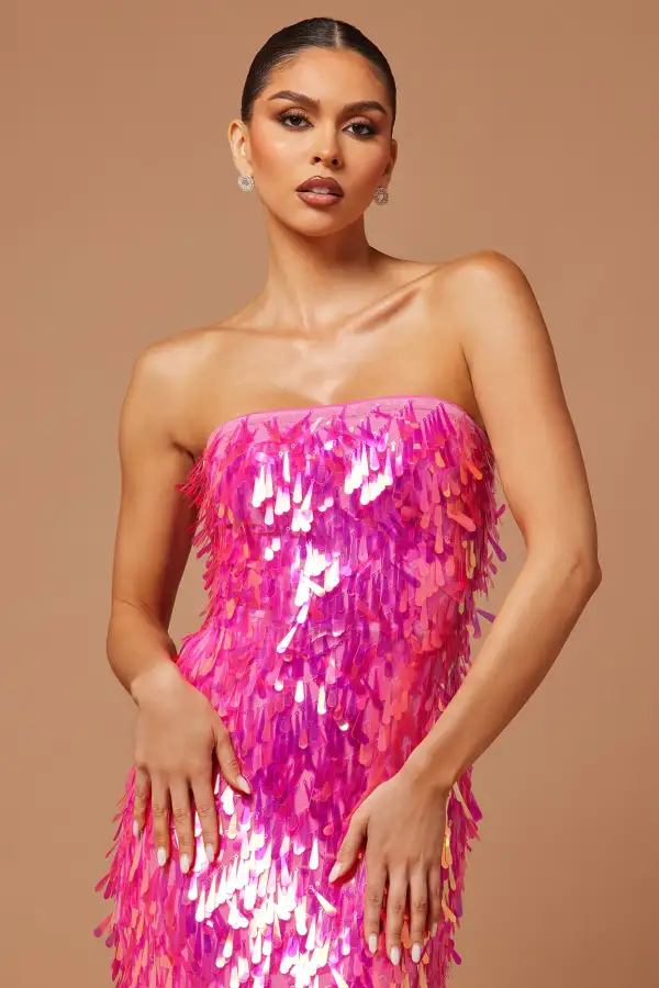 Elle Sequin Gown - Pink