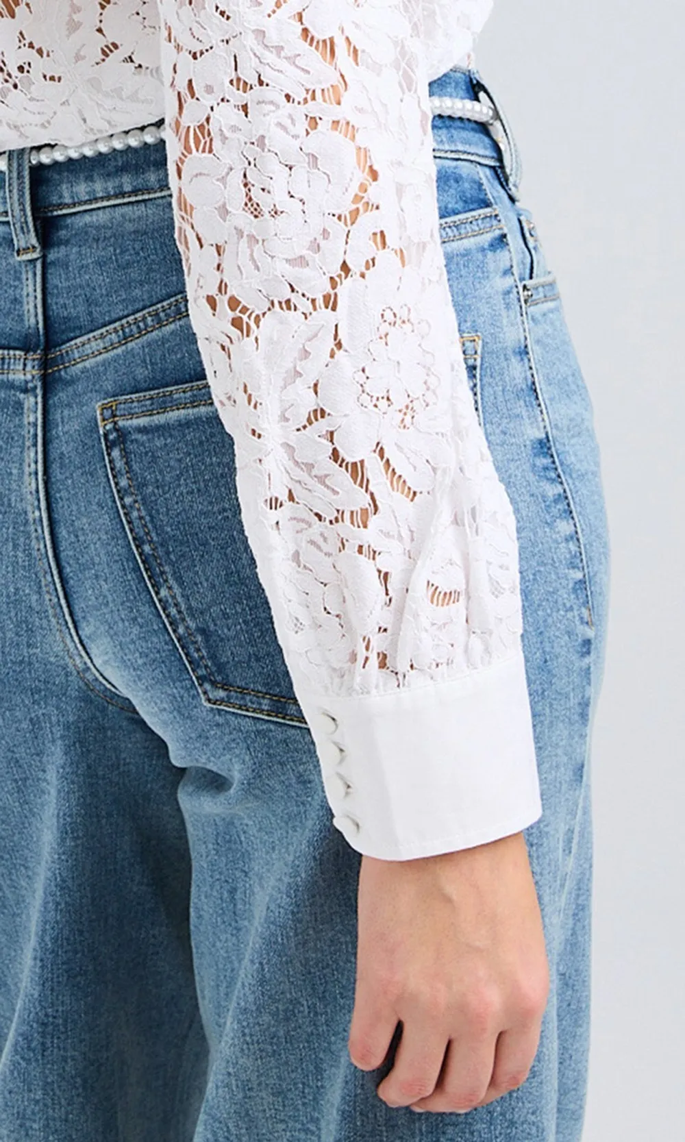 Anisa Lace Poplin Combo Shirt
