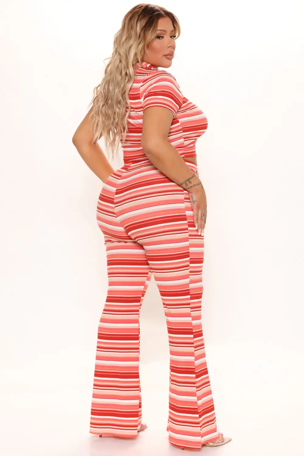 Deserve It All Striped Pant Set 32 - Pink/combo