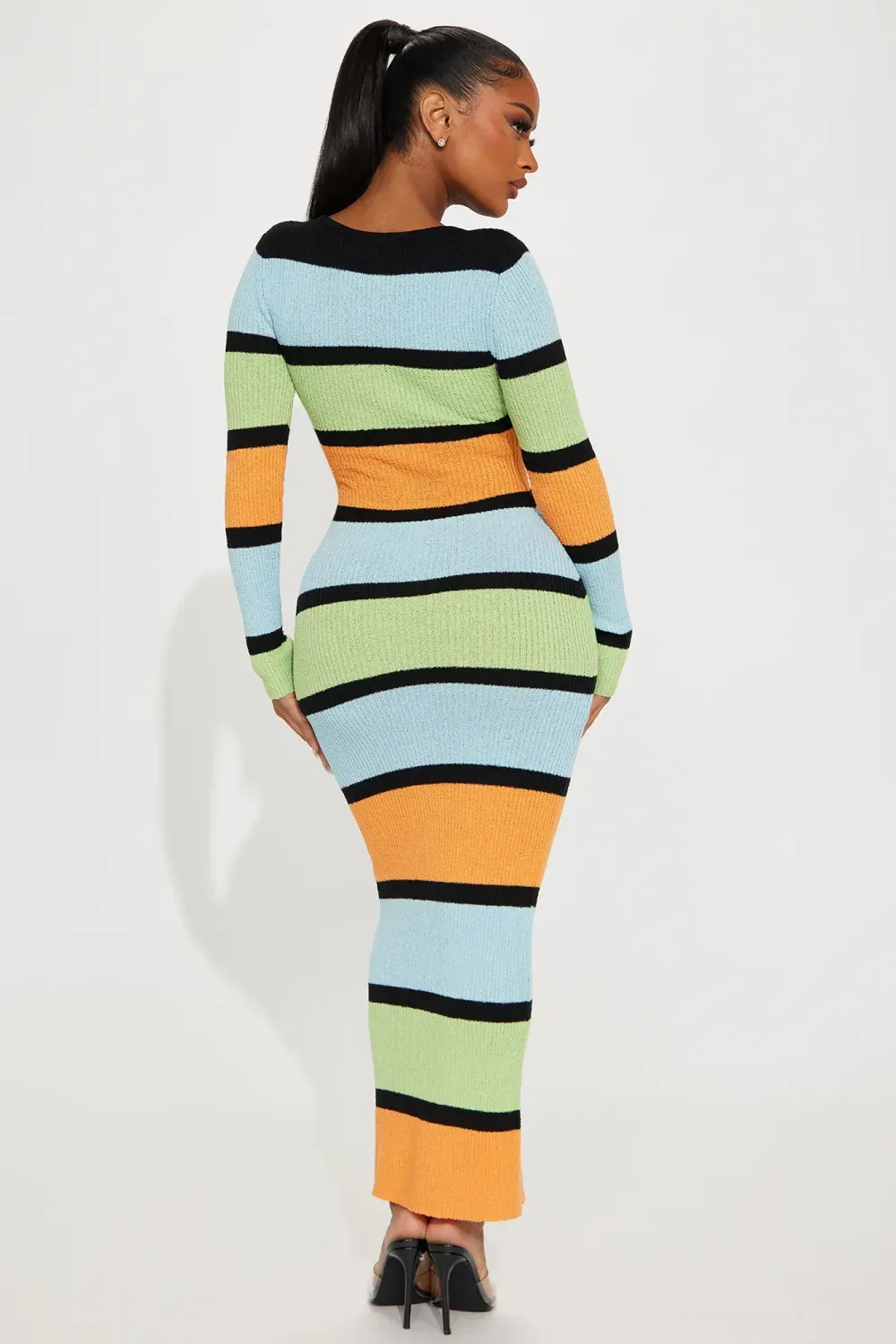 Chelsea Sweater Maxi Dress - Blue/combo